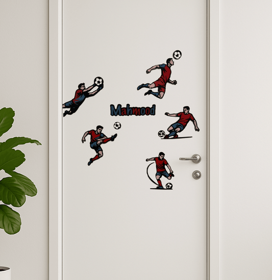 Door Sign With Football Figures - DecoDoors